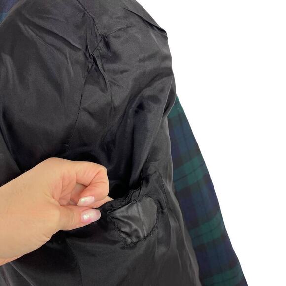 Brooks Brothers Tartan Plaid Green Black Watch Single Breasted Wool Blazer SZ 14 - Picture 14 of 16